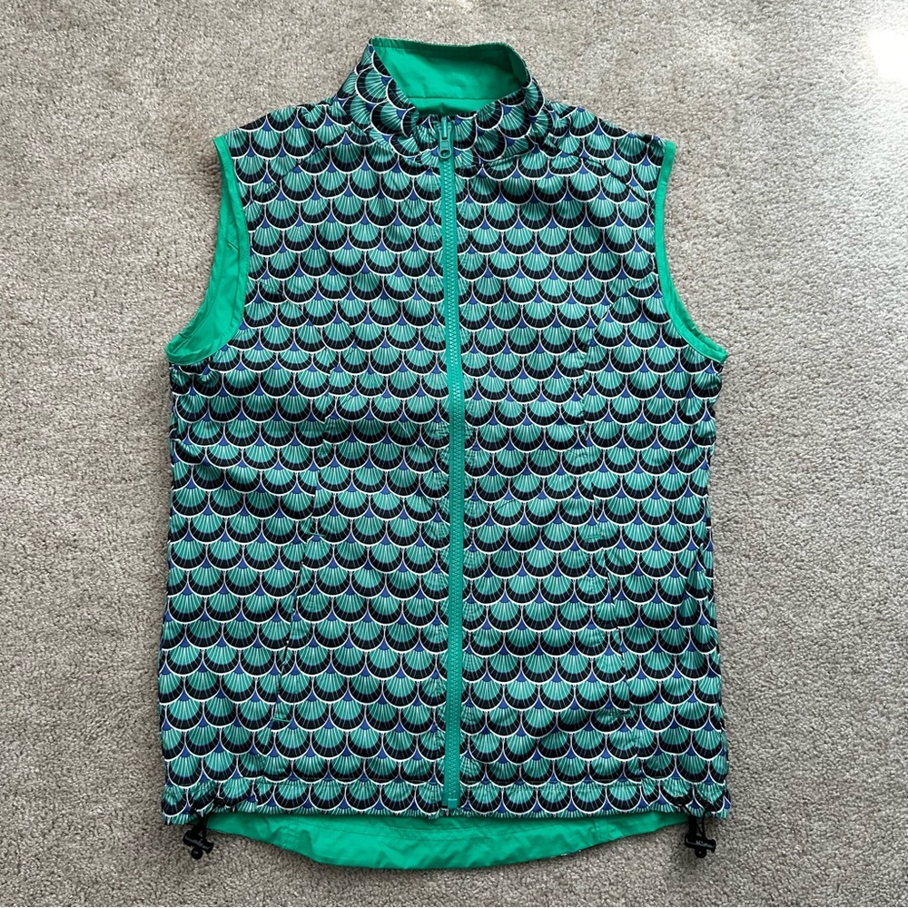 Peter Millar E4 Wind Reversible Golf Vest Full Zip Womens Small Lightweight EUC